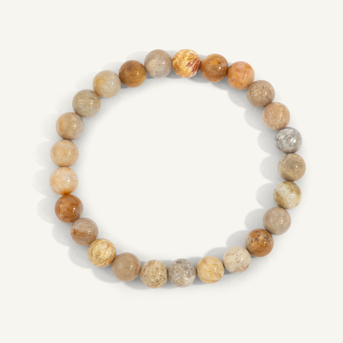 Fossil Coral Beaded Bracelet