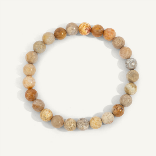 Fossil Coral Beaded Bracelet