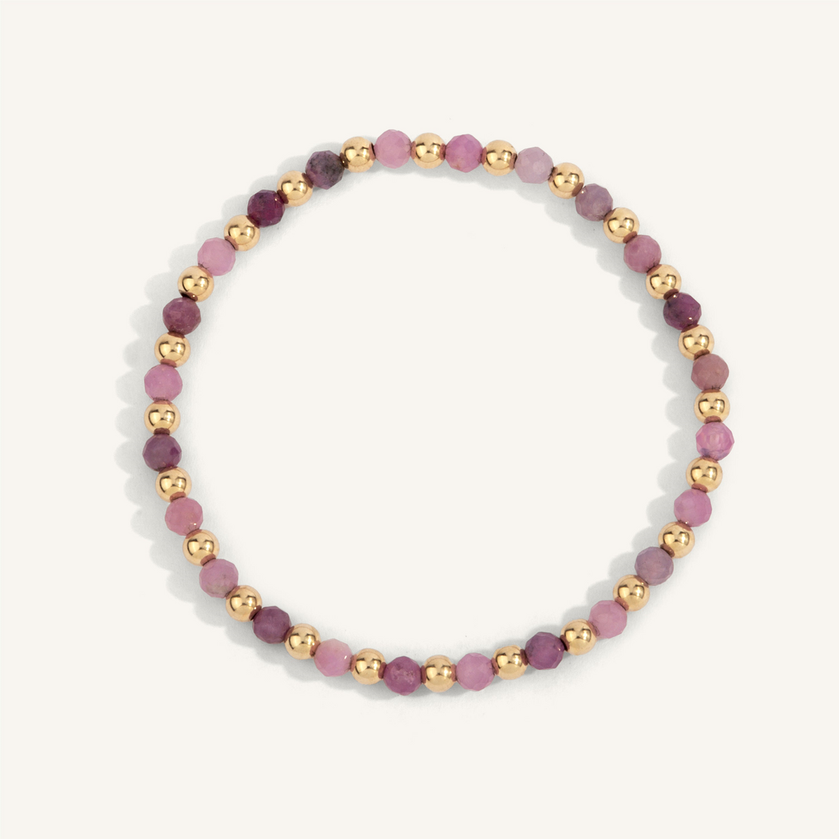 Ruby & Gold Harmony Beaded Bracelet