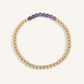 Amethyst & Gold Beaded Bracelet - Feburary Birthstone
