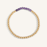 Amethyst & Gold Beaded Bracelet - Feburary Birthstone