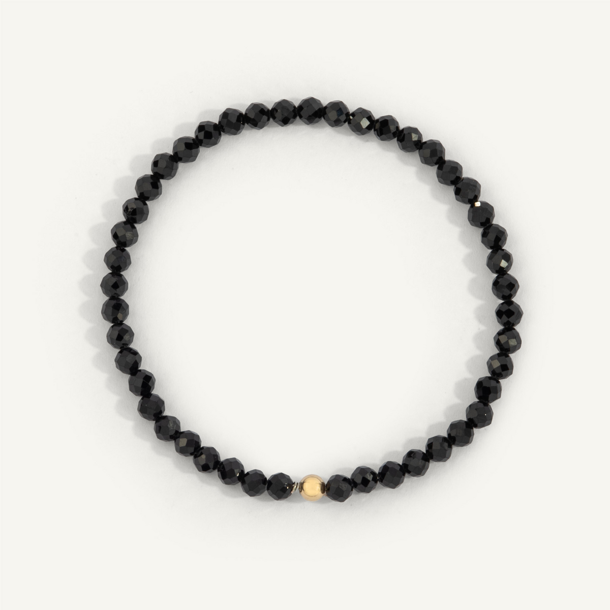 Black Spinel Beach Strech Bracelet