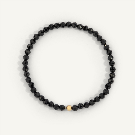 Black Spinel Beach Strech Bracelet