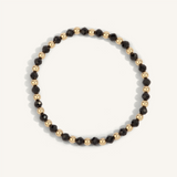 Black Spinel & Gold Bead Bracelet