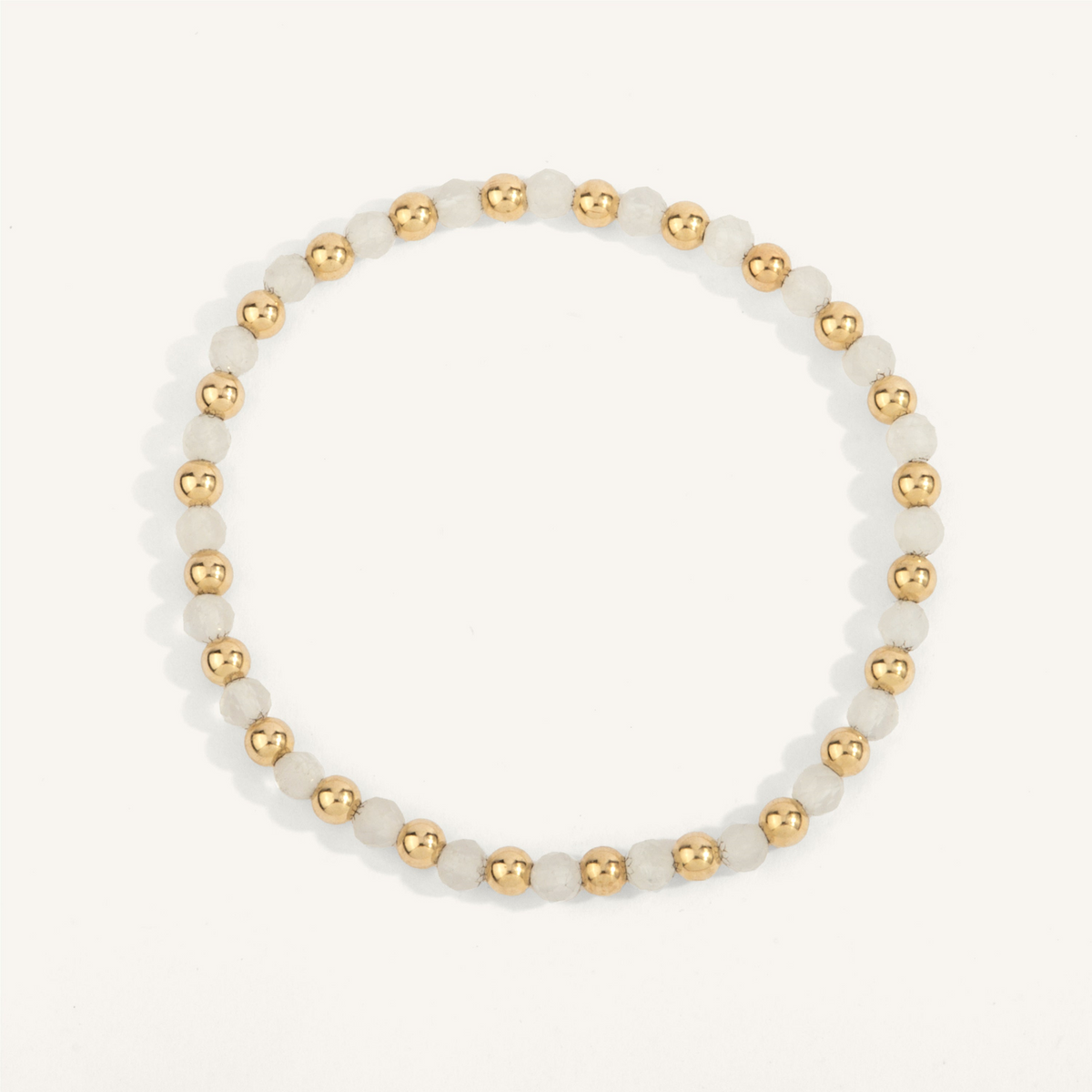 Moonstone & Gold Bead Bracelet