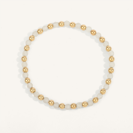 Moonstone & Gold Bead Bracelet