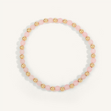 Rose Quartz & Gold Bead Bracelet
