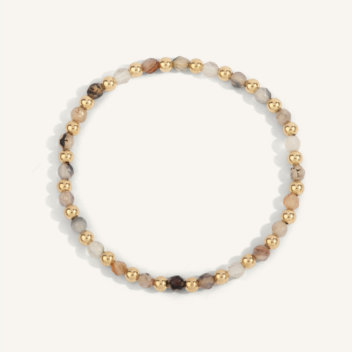 Fire Agate & Gold Bead Bracelet