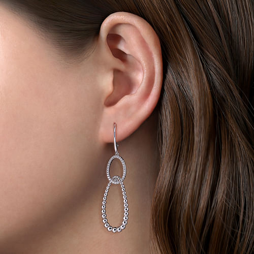 White Sapphire Bujukan Drop Earrings