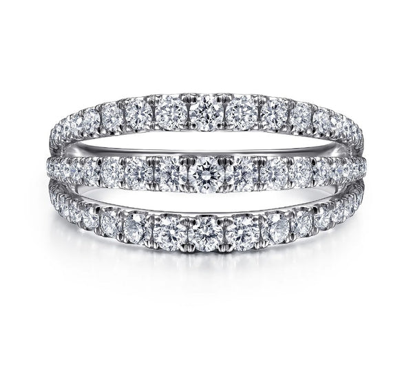 14K Three-Row Diamond Band