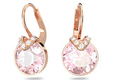 Swarovski Bella V Drop Earrings with Pink Stone - Rose Gold Plated