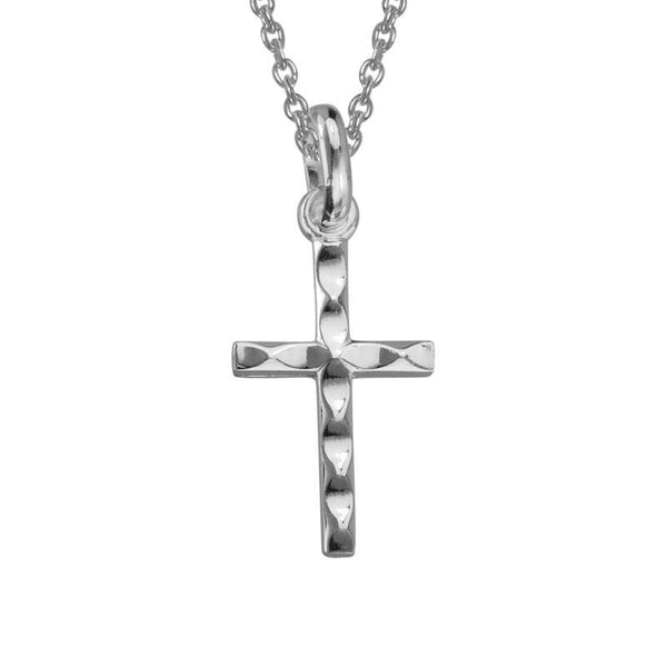 Diamond Cut Cross Necklace