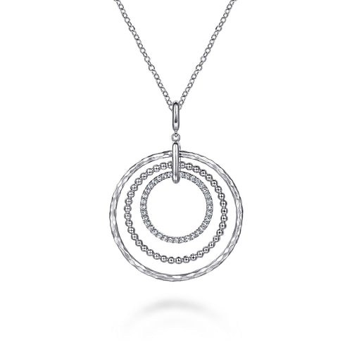 Triple Row Bujukan White Sapphire Circle Necklace