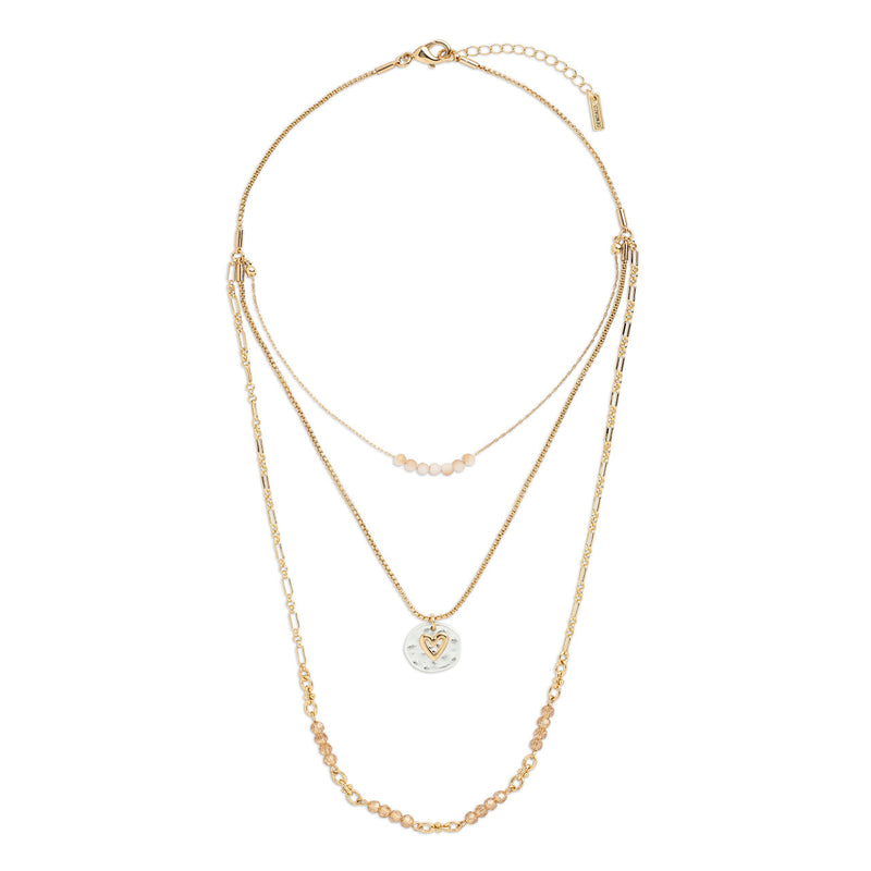 Beaded Love Necklace  Champagne