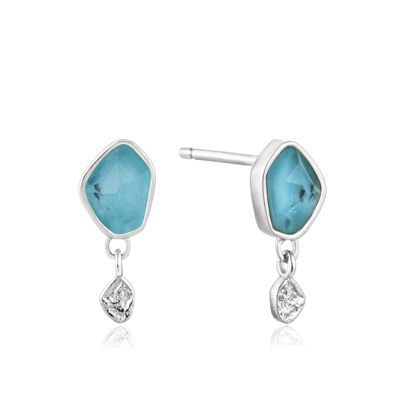 Turquoise Drop Stud Earrings