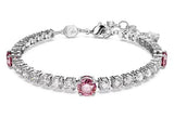 Swarovski Matrix Bracelet with Pink Stones - Rhodium Plated