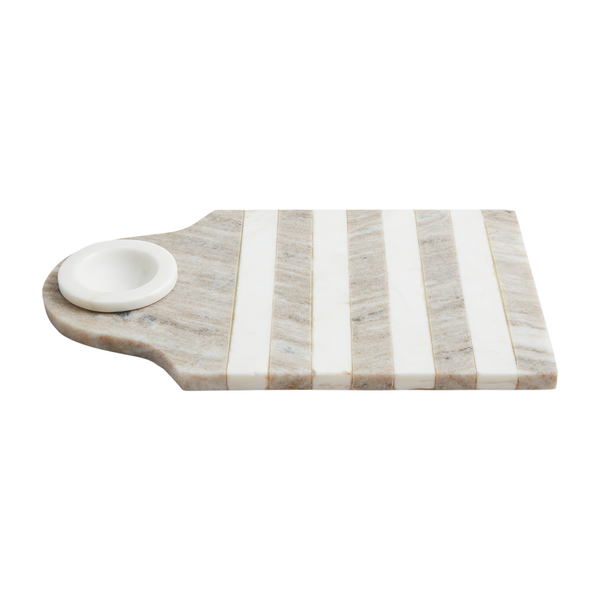 Mud Pie Taupe Stripped Dip and Cup Board