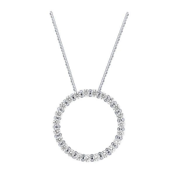 14K Diamond Circle Pendant  0.50ctw