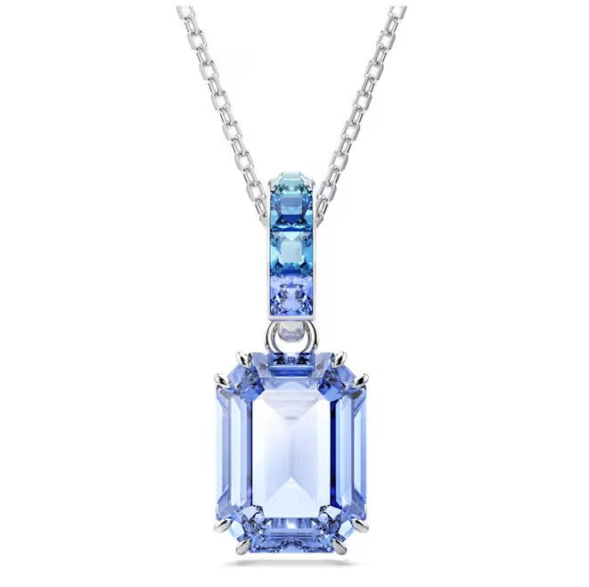 Swarovski Millenia Blue Emerald Cut Dangle Pendant