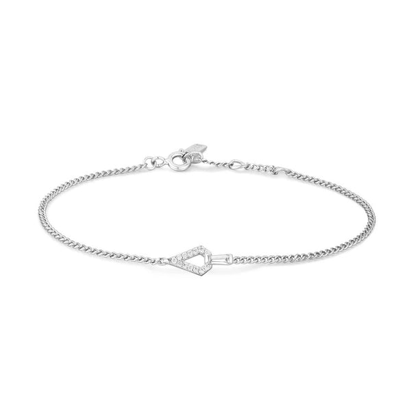 Silver Geometric Cubic Zirconia Bracelet