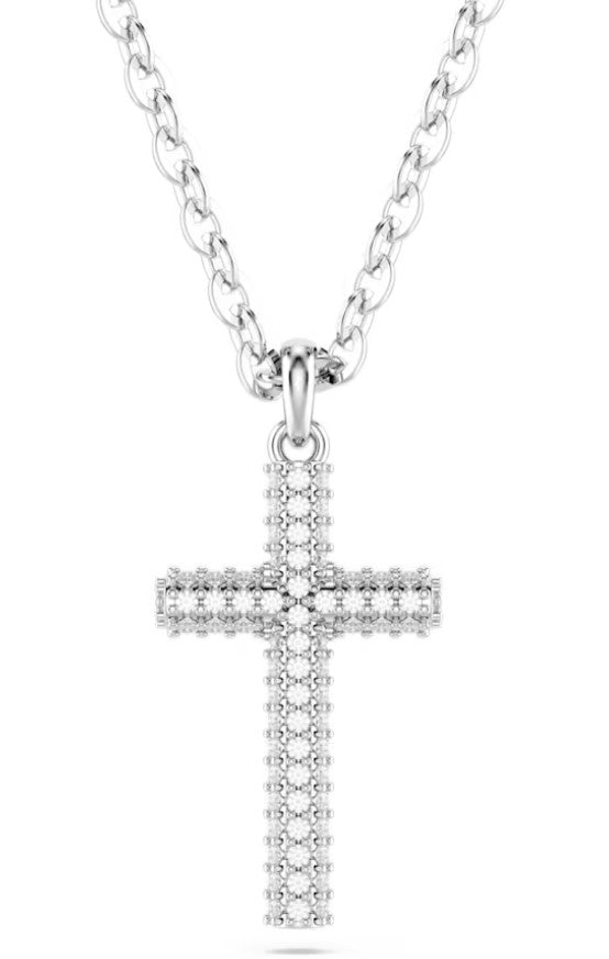 Swarovski Insigne Clear Cross Pendant - Rhodium Plated