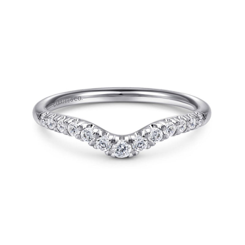 French Pave Diamond Wedding Band