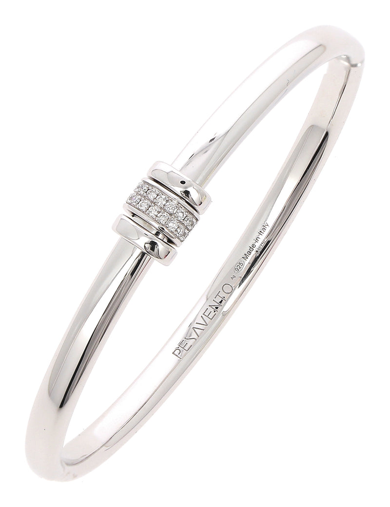 Bangle Bracelet with Diamond Stations