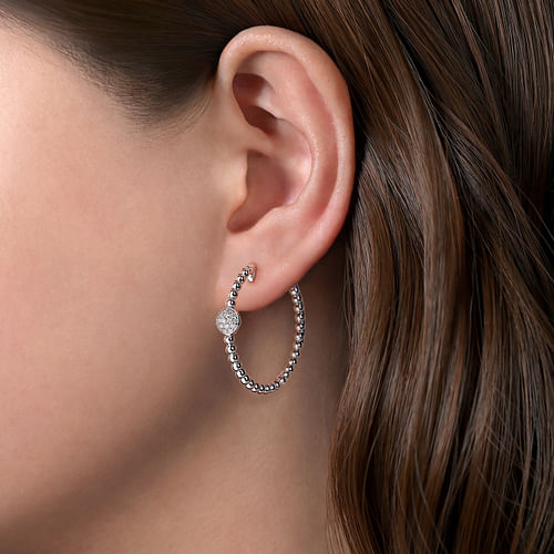 Bujukan White Sapphire 30mm Hoop Earrings