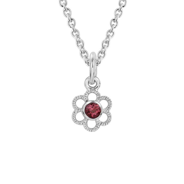 Garnet Flower Necklace