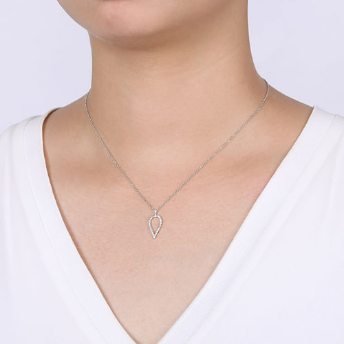 Inverted Diamond Teardrop Pendant Necklace