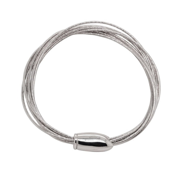 Silver rhodium DNA Spring Bracelet with Lobster Claw Clasp