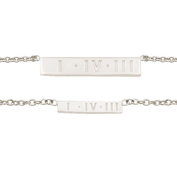 Lola Sterling Silver Small Love Code 1-4-3 Bar Necklace