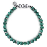 Mens Malachite Beaded Bracelet