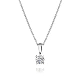 14kt White Gold 0.50ct Diamond Solitaire Pendant Necklace