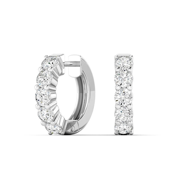 14K Lab Grown Diamond Round Hoop Earrings