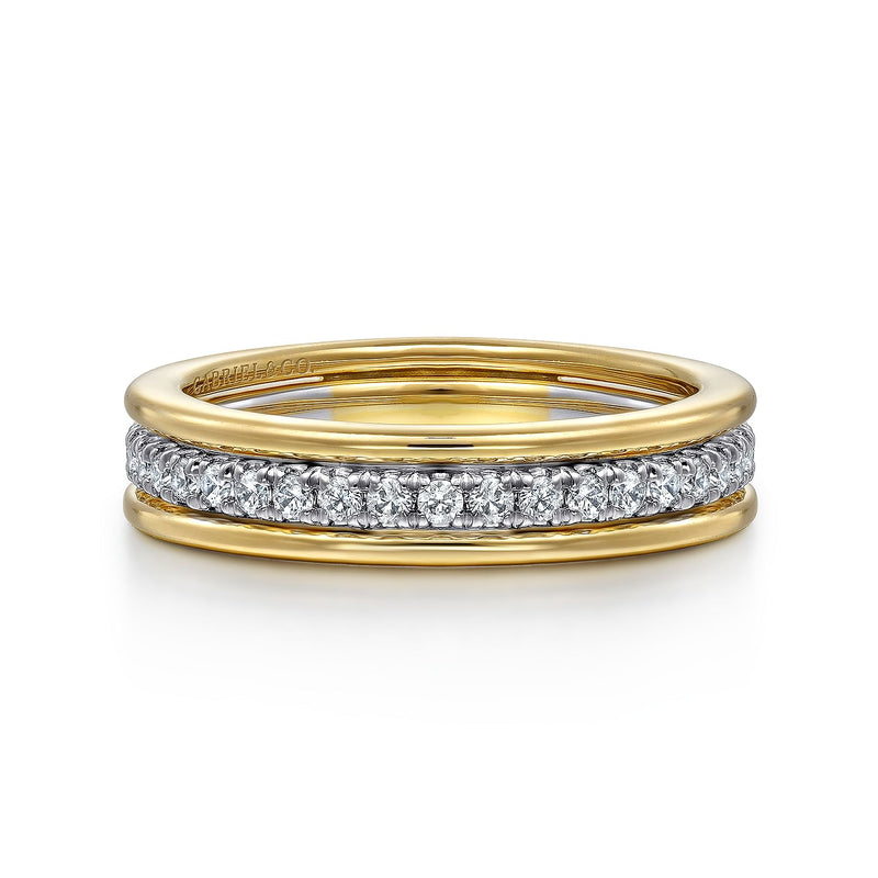 14K Two Toned Diamond Anniversary Band