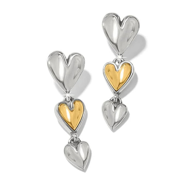 Cascade Heart Trio Post Drop Earrings