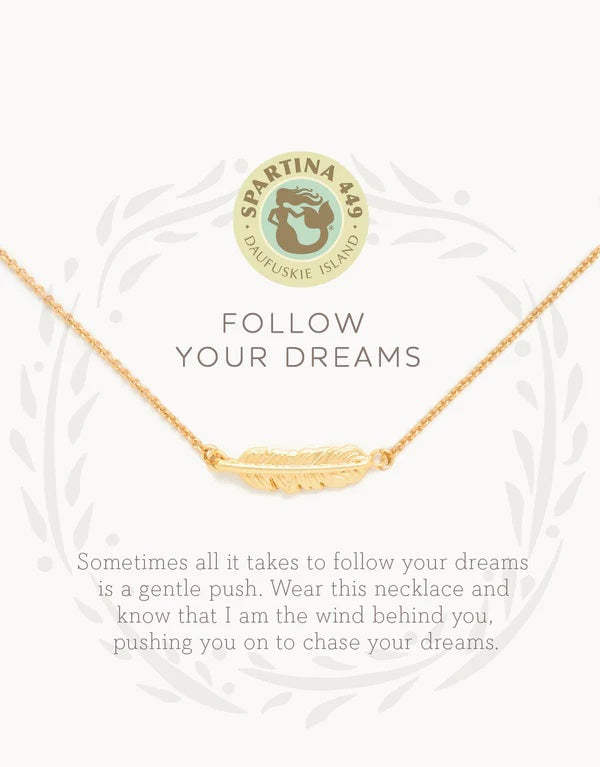 Sea La Vie 16" Follow Your Dreams/Feather Necklace