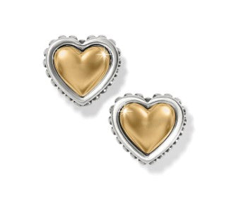 Brighton Pretty Tough Heart Two Tone Earrings