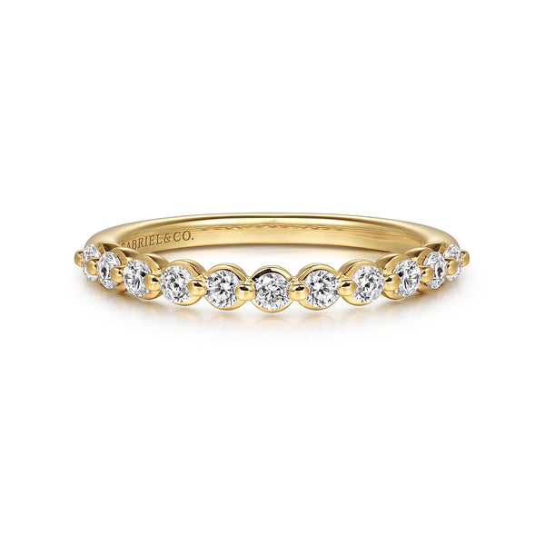 14K Yellow Gold Diamond Wedding Band