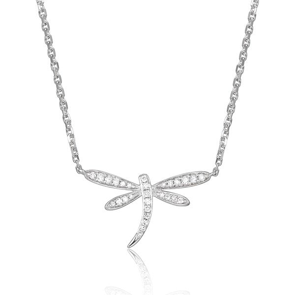 Diamond Dragonfly Pendant Necklace