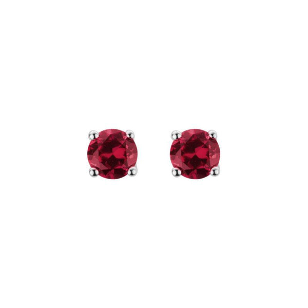 Artistry Limited 14K White Gold Created Ruby Earrings