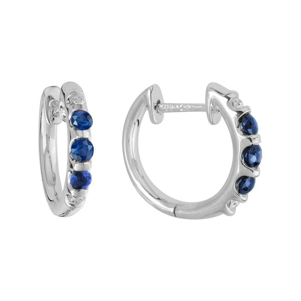 Sapphire Huggie Hoop Earrings