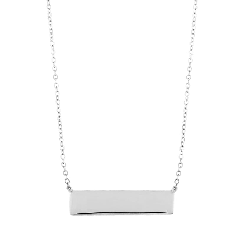 Sterling Silver Small Engraveable Bar Necklace