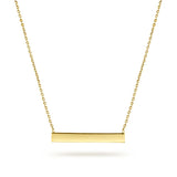 Gold Smooth Bar ID Necklace