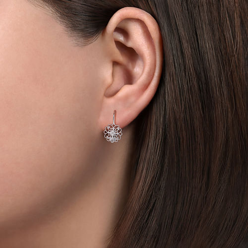 White Sapphire Drop Earrings