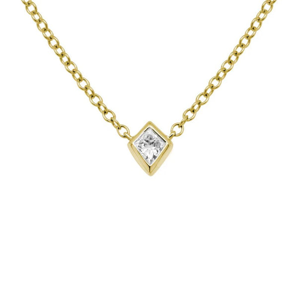 Kite-Shaped Diamond Stationary Pendant