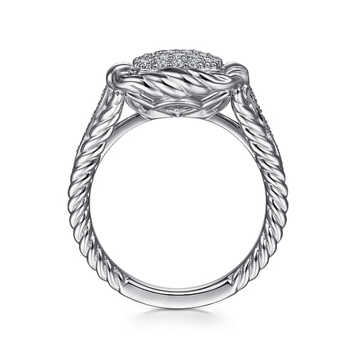 White Sapphire Pavé Signet Ring