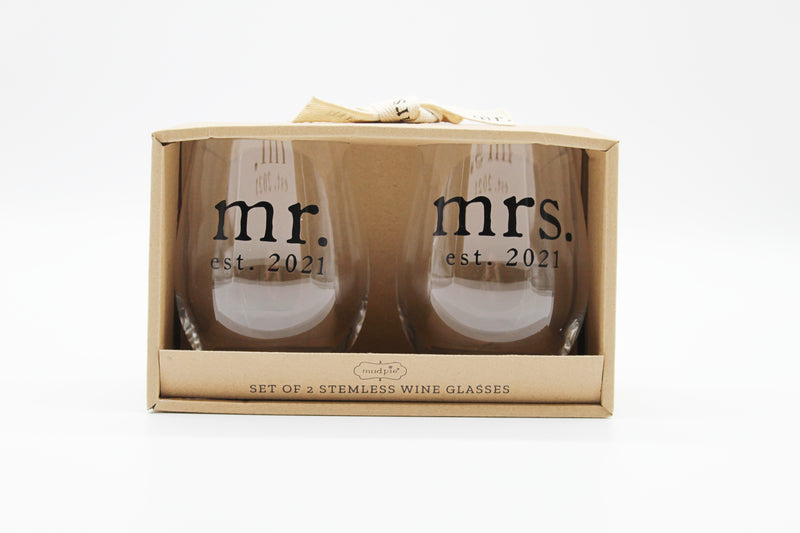 MR & MRS 2021 WINE GLASS SET