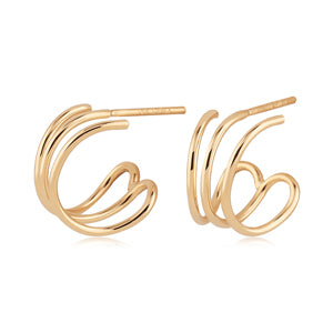 14K Gold Triple Cuff Earring
